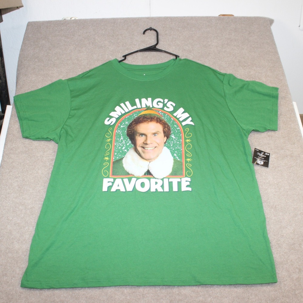 Elf Movie Buddy The Elf Smiling's My Favorite Green Graphic T-Shirt 2XL New
